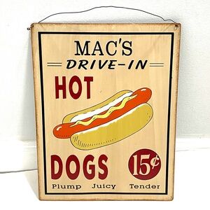 Vintage Hot Dog Metal Sign